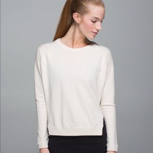 lululemon cream bhakti life mesh back sweater